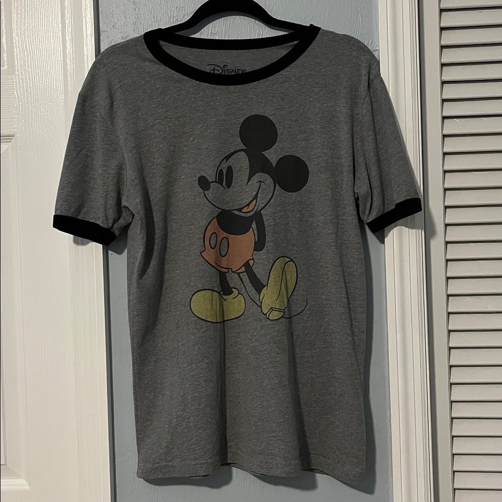 Disney Mickey Mouse Charcoal Tee with Black Trim